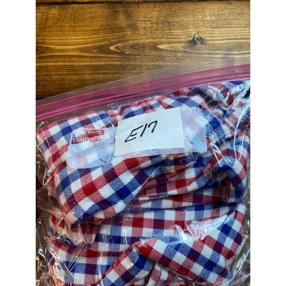 Levi's 504 shorts men's size 34 red white blue gingham flat front chino - Picture 8 of 8